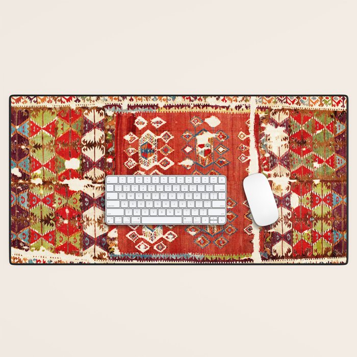 Hotamis  Antique Turkish Karapinar  Kilim Print Desk Mat Gallery Image 1