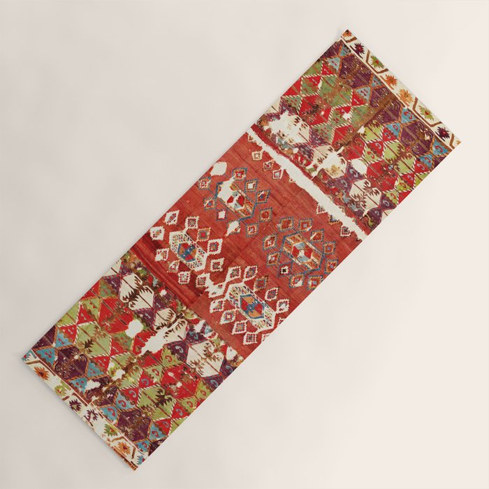 Hotamis  Antique Turkish Karapinar  Kilim Print Yoga Mat Gallery Image 1