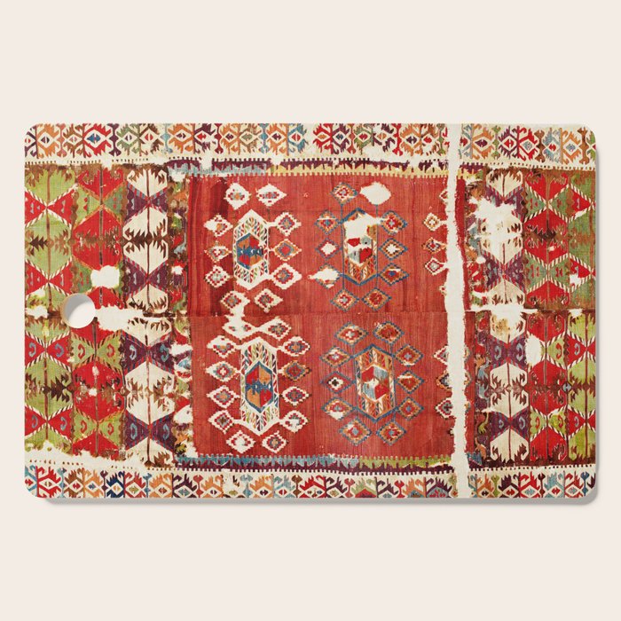 Hotamis  Antique Turkish Karapinar  Kilim Print Cutting Board Gallery Image 1