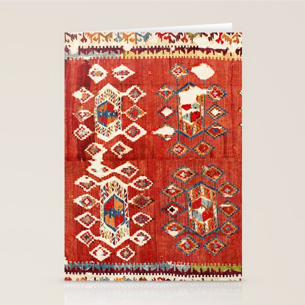 Hotamis  Antique Turkish Karapinar  Kilim Print Stationery Card Gallery Image 1