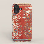 Hotamis  Antique Turkish Karapinar  Kilim Print iPhone Case Gallery Image 1