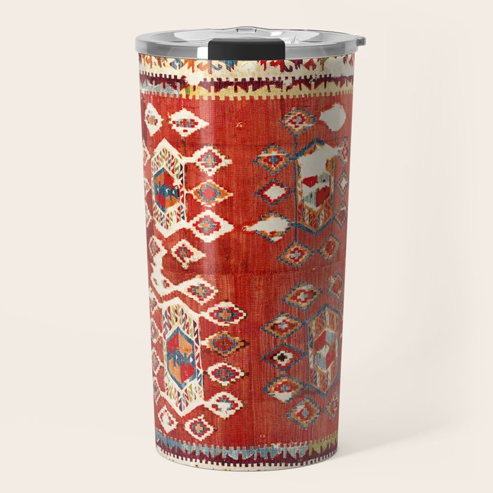 Hotamis  Antique Turkish Karapinar  Kilim Print Travel Mug Gallery Image 1