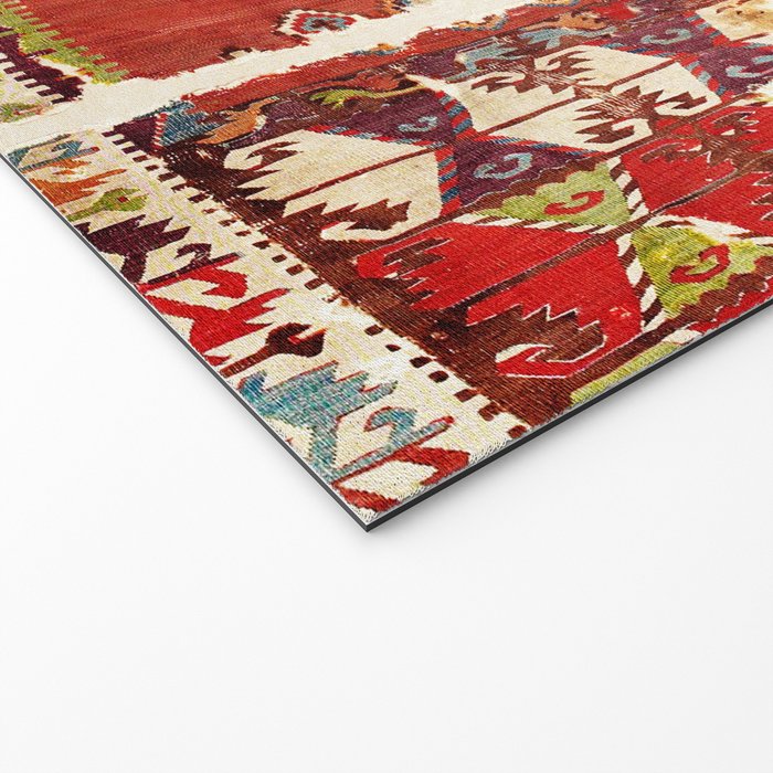 Hotamis  Antique Turkish Karapinar  Kilim Print Welcome Mat Gallery Image 2