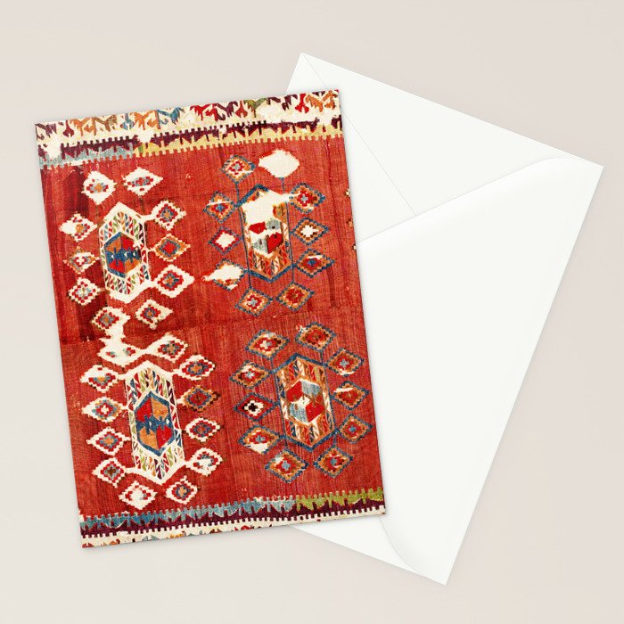 Hotamis  Antique Turkish Karapinar  Kilim Print Stationery Card Gallery Image 2