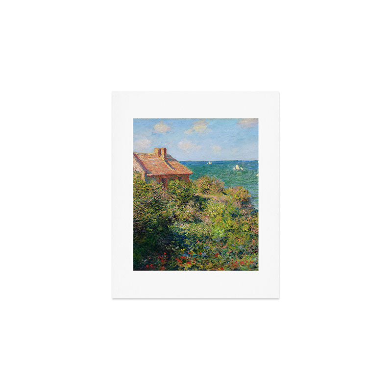 Fisherman's Cottage on the Cliffs at Varengeville Claude Monet Art Print Gallery Image 1