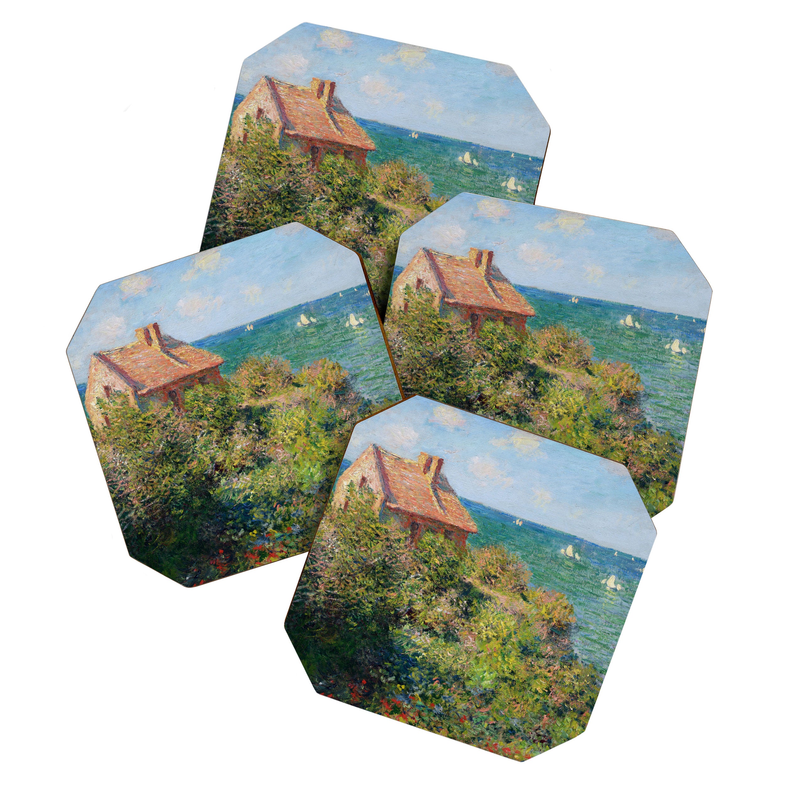 Fisherman's Cottage on the Cliffs at Varengeville Claude Monet Coaster Gallery Image 1