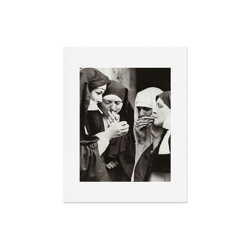 nuns smoking cigarettes poster Master Poster - Retro Nuns Smoking Print - Yellow Photography Art - Whimsical Sisters - Altered Print - Cigarette & Cigar Illustration Nuns Smoking Wall Art: Funny