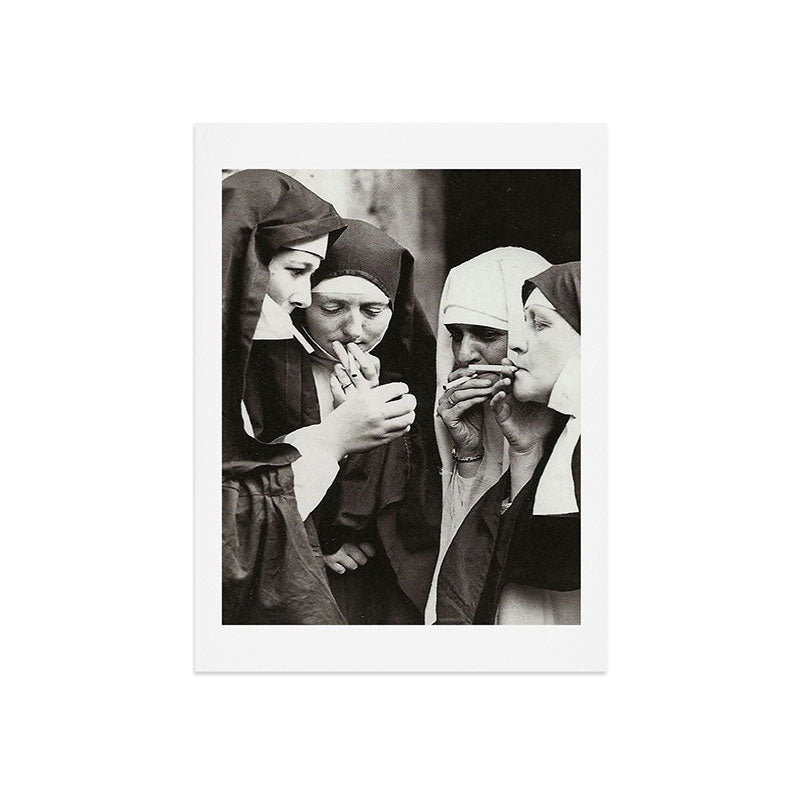 nun smoking cigarettes Trademark Fine Art Canvas Wall Art Nuns Smoking Art Print