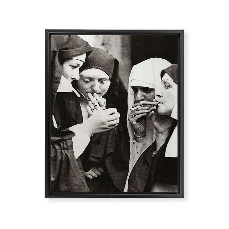 Nuns Smoking Framed Canvas Print Gallery Image 3