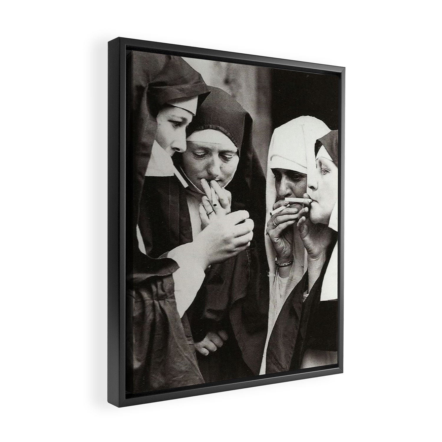 Nuns Smoking Framed Canvas Print Gallery Image 2