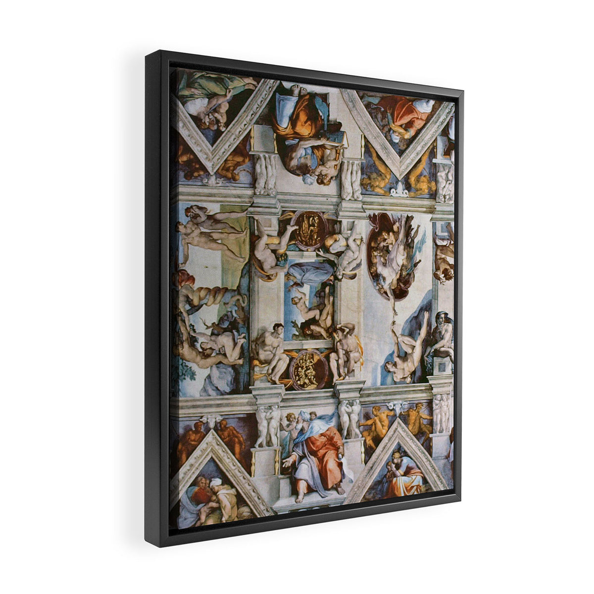 Sistine Chapel Ceiling Michelangelo Framed Canvas Print Gallery Image 2