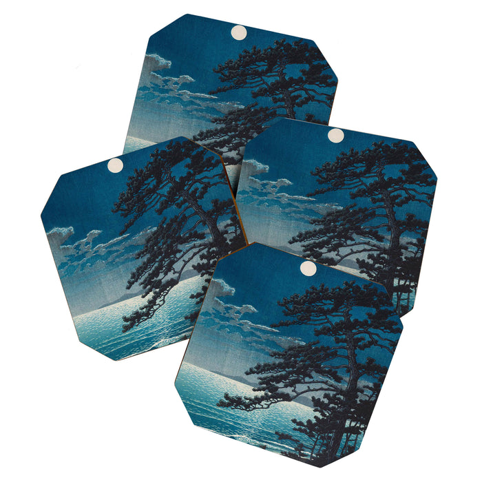 Spring Moon At Ninomiya Beach By Kawase Hasui Coaster Gallery Image 1