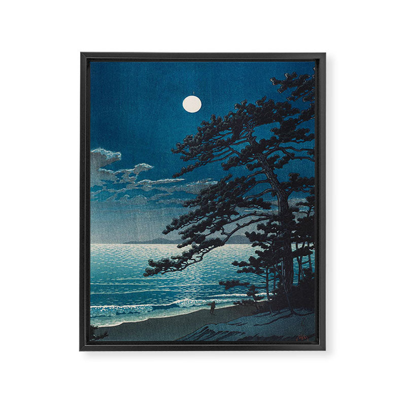 Spring Moon At Ninomiya Beach By Kawase Hasui Framed Canvas Print Gallery Image 6