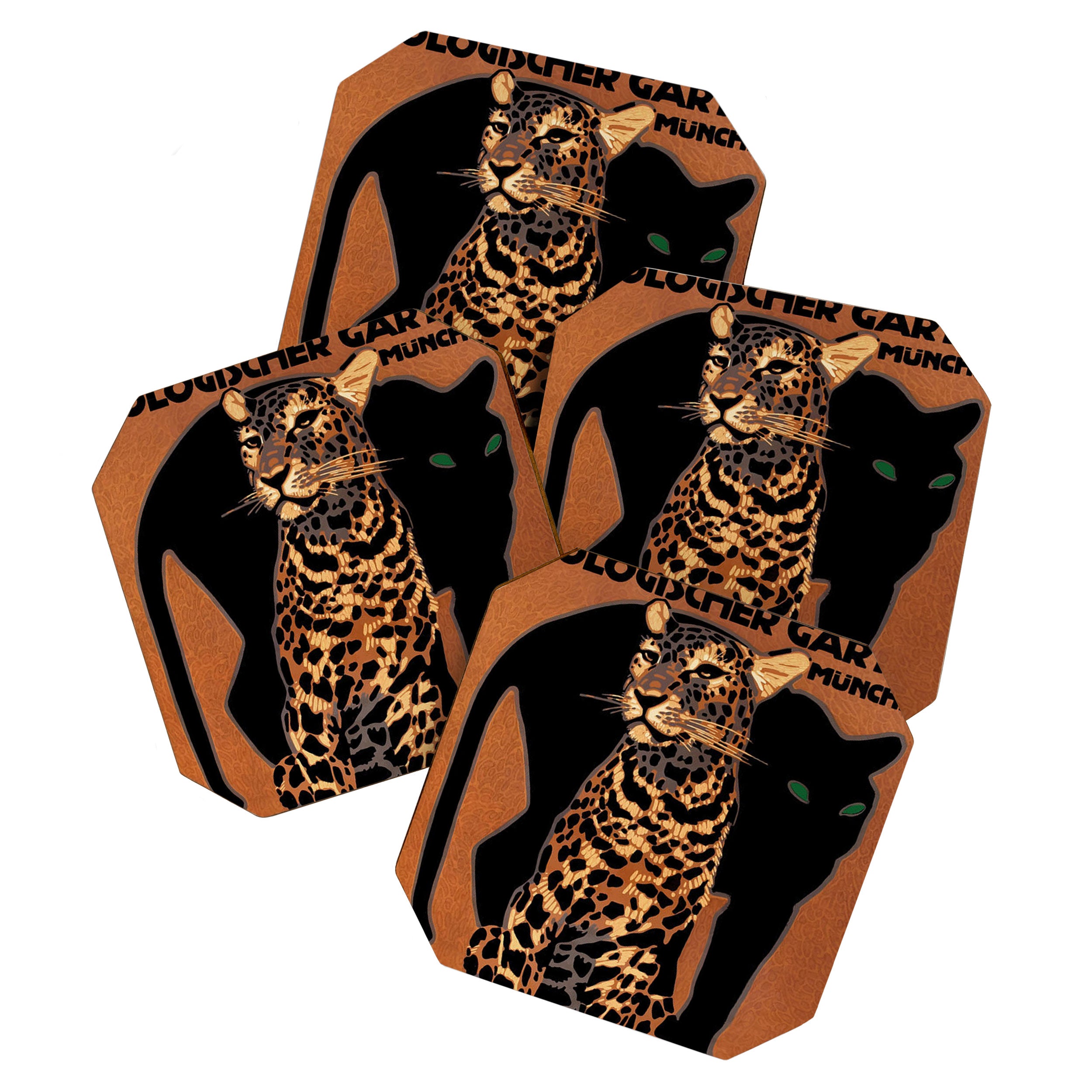 Vintage Munich Zoo Leopard 1912 Advertisement Coaster Gallery Image 1