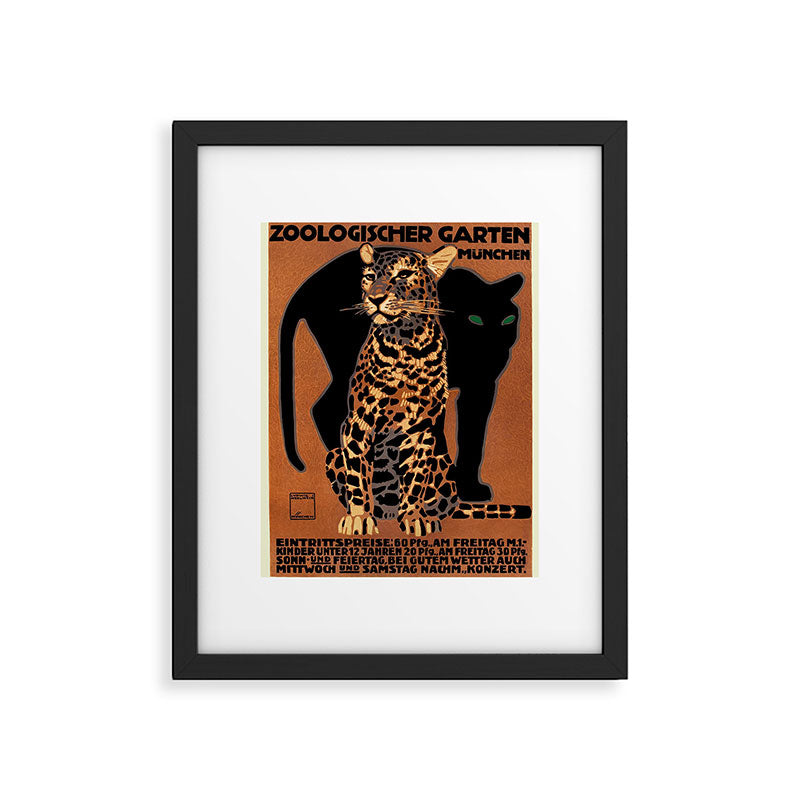 Vintage Munich Zoo Leopard 1912 Advertisement Framed Art Print Gallery Image 5