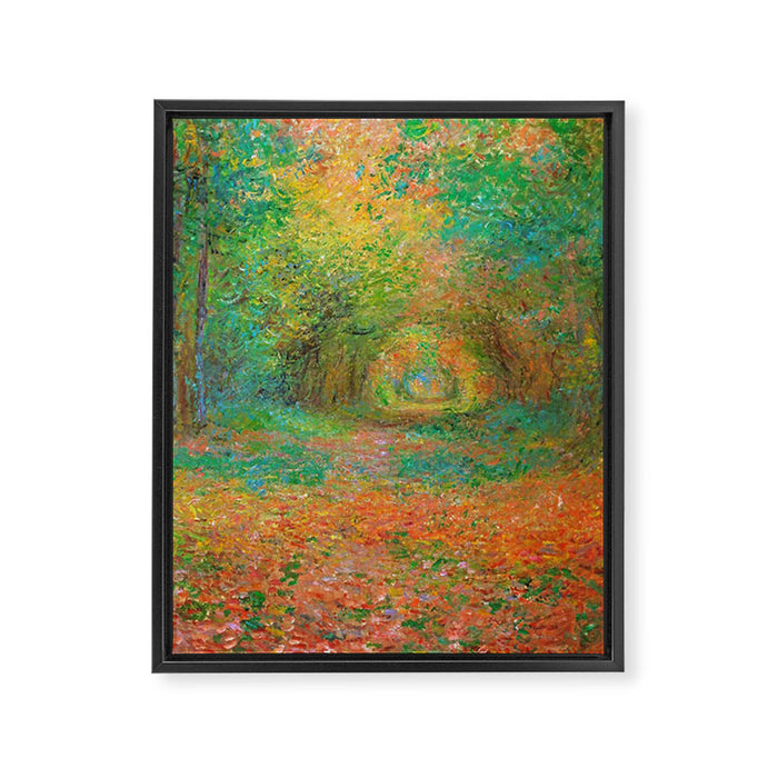 Claude Monet - The Undergrowth in the Forest of Saint-Germain (1882) Framed Canvas Print Gallery Image 1