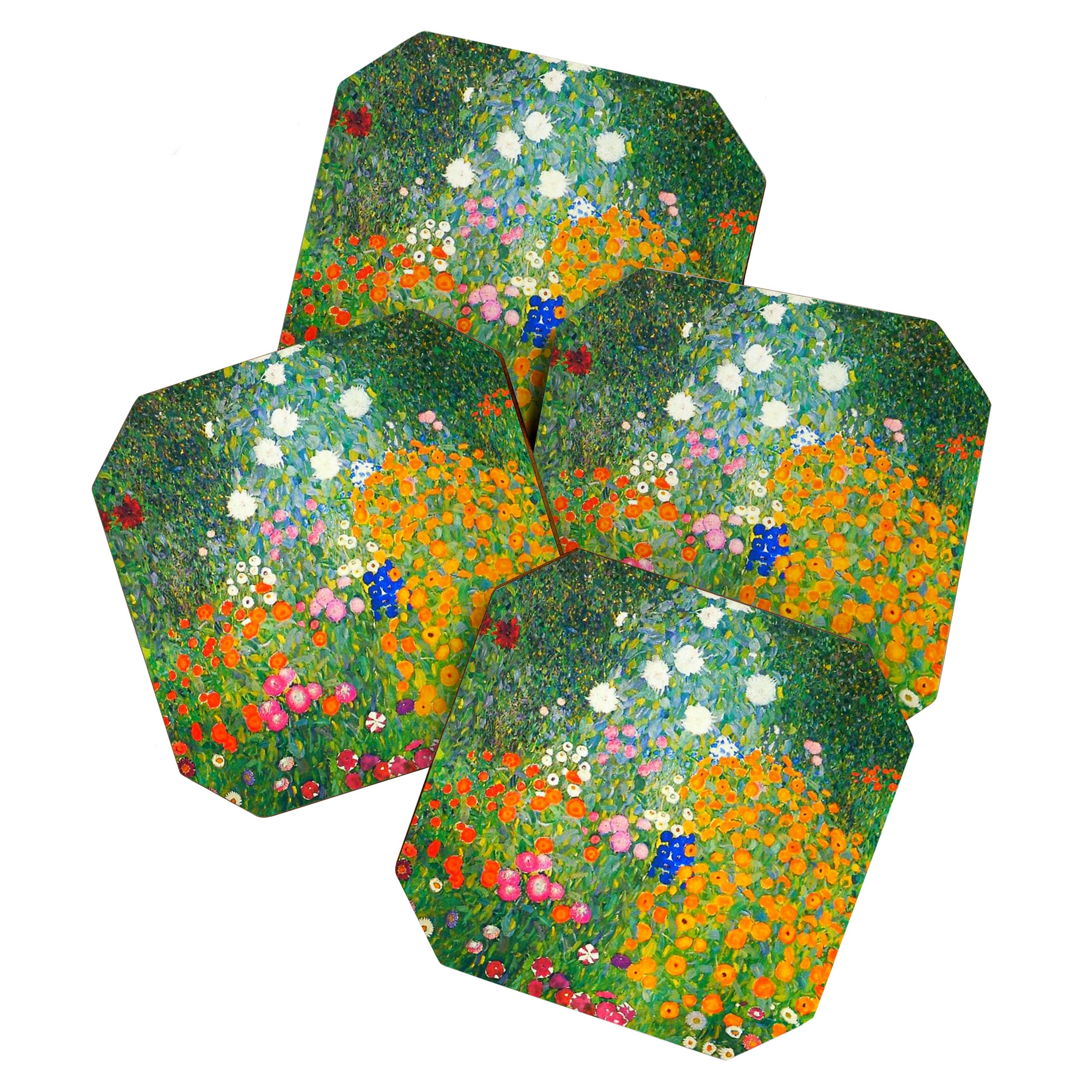 Gustav Klimt Flower Garden Coaster Gallery Image 1
