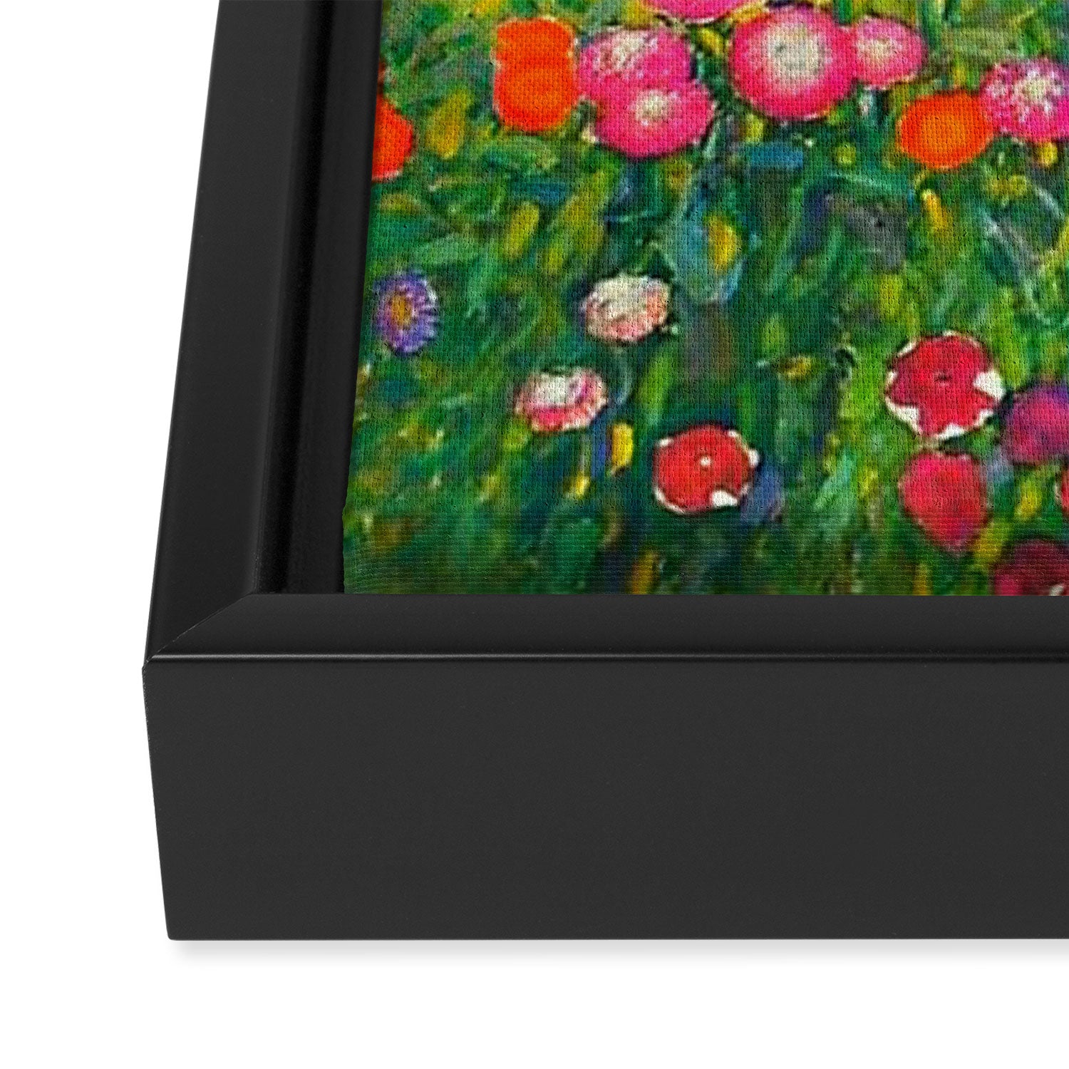 Gustav Klimt Flower Garden Framed Canvas Print Gallery Image 3