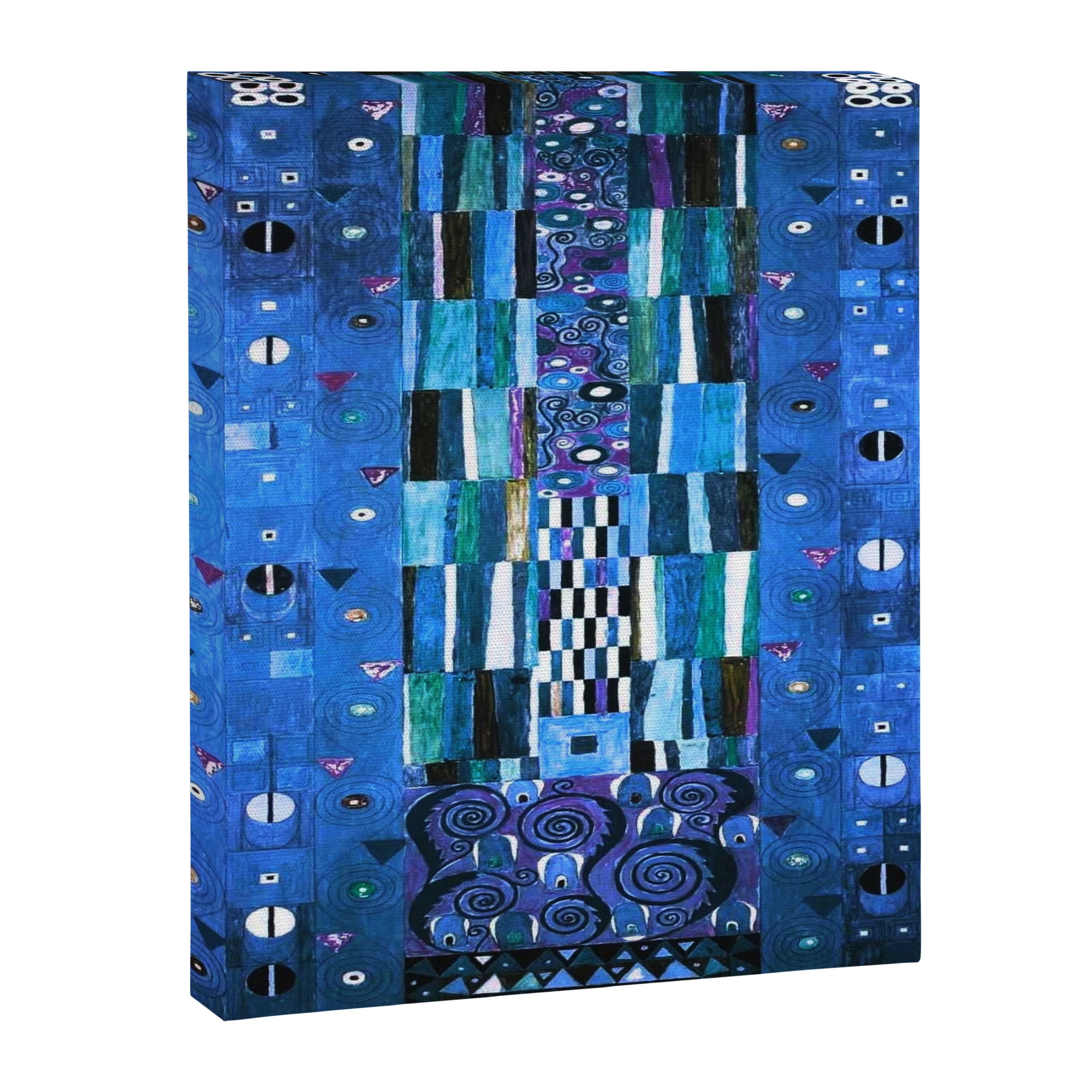 Gustav Klimt Stoclet Frieze, Blue Canvas Print Gallery Image 8