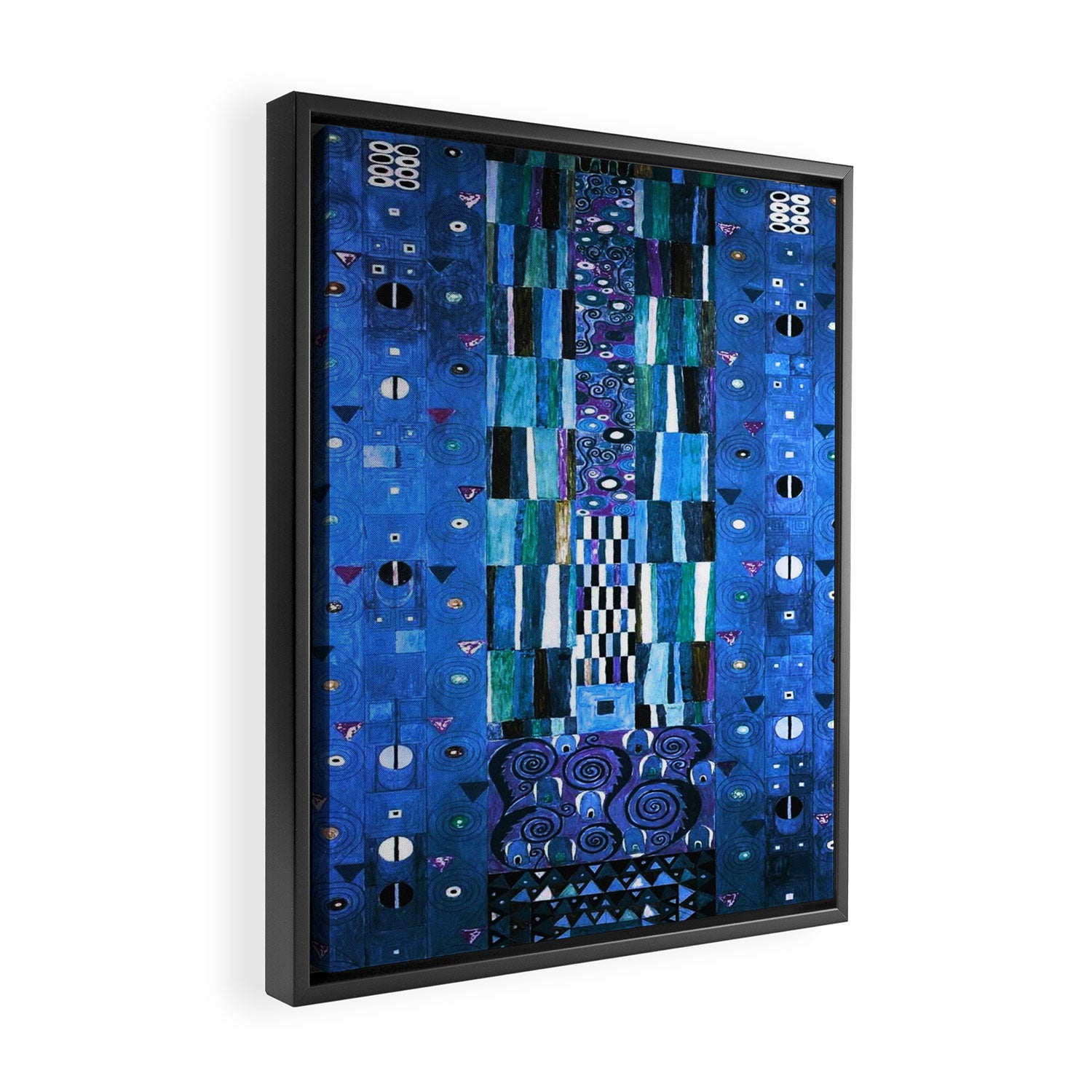 Gustav Klimt Stoclet Frieze, Blue Framed Canvas Print Gallery Image 2