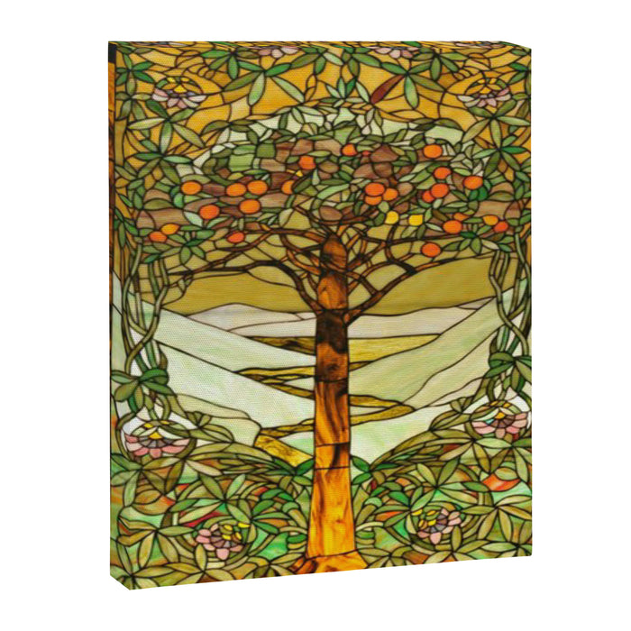 Louis Comfort Tiffany - Stained glass. Tree of life Canvas Print Gallery Image 1