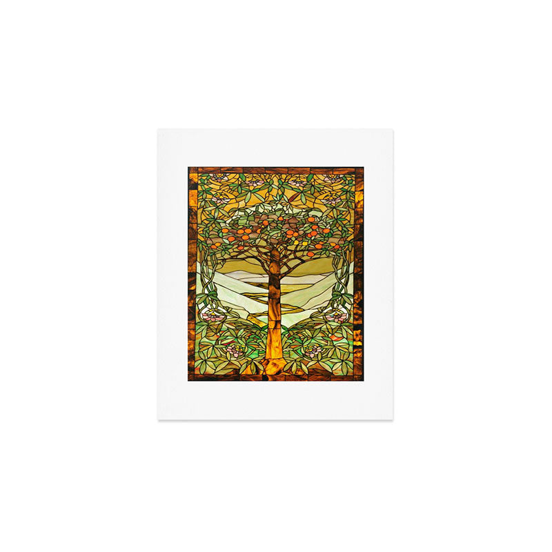 Louis Comfort Tiffany - Stained glass. Tree of life Mini Art Print