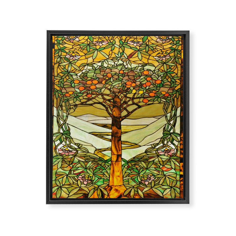 Louis Comfort Tiffany - Stained glass. Tree of life Framed Canvas Print Gallery Image 8