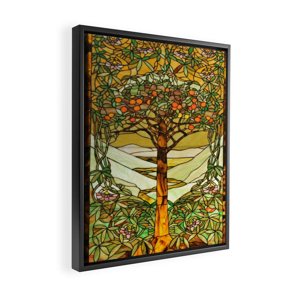 Louis Comfort Tiffany - Stained glass. Tree of life Framed Canvas Print Gallery Image 2