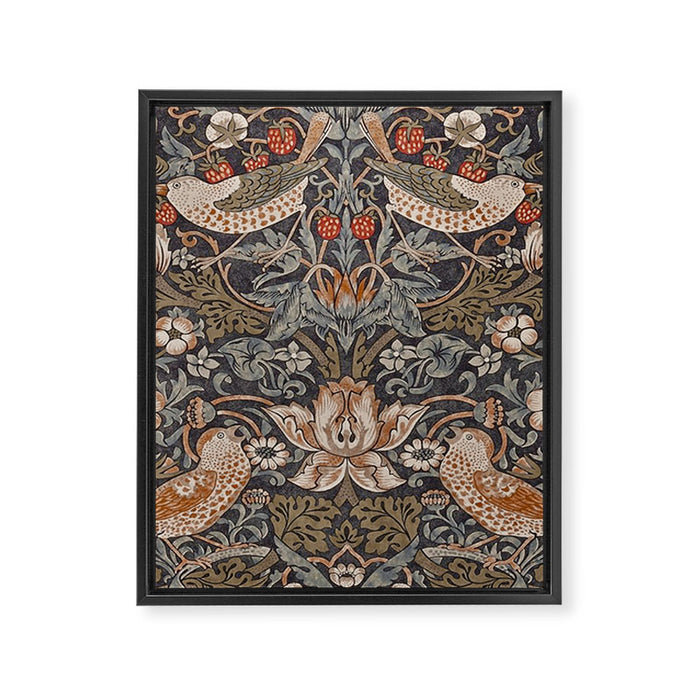 Strawberry thief, William Morris  Framed Canvas Print Gallery Image 1