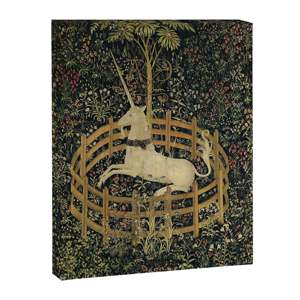 The Unicorn Rests in a Garden (from the Unicorn Tapestries) Canvas Print Gallery Image 8