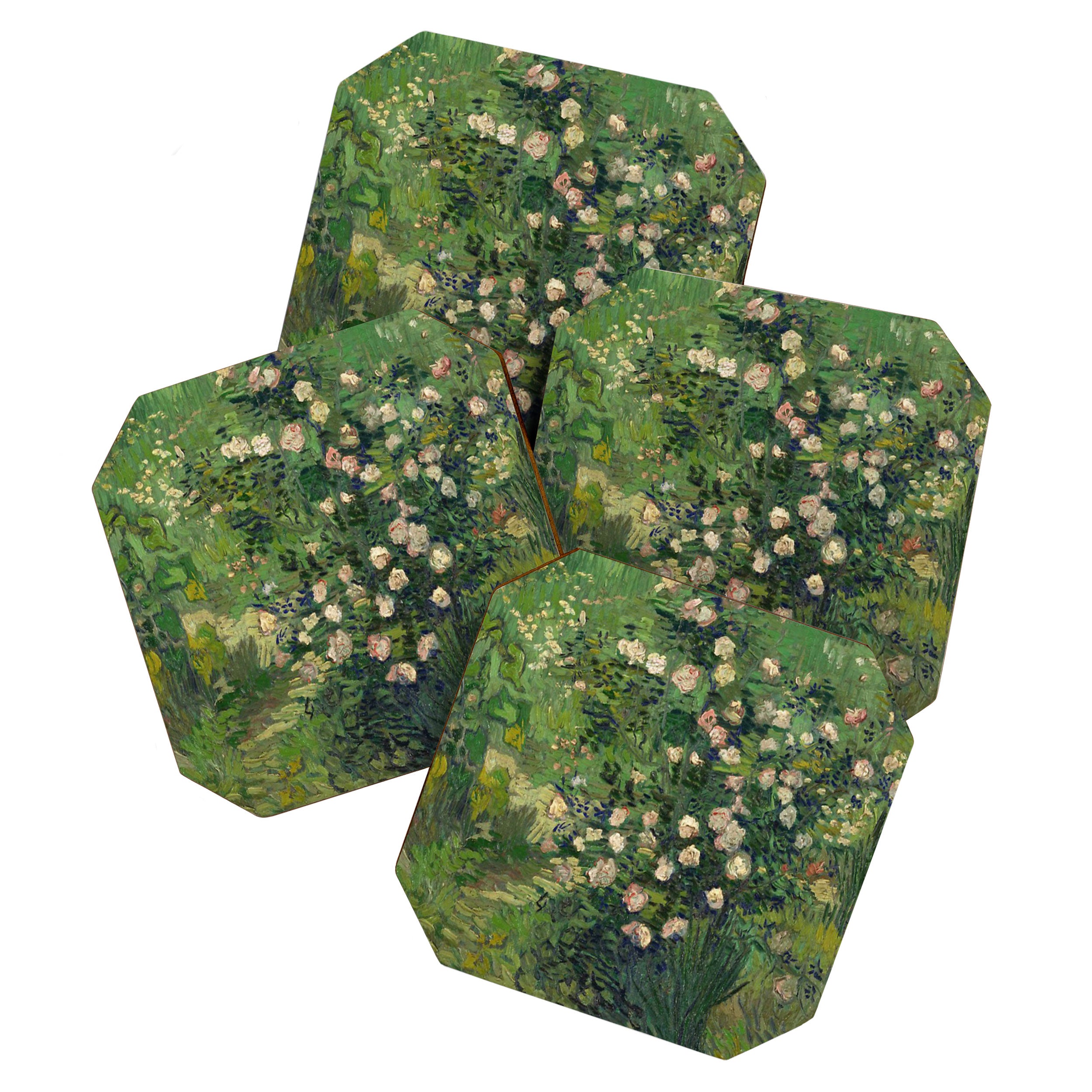 Vincent Van Gogh,Blooming Rose Bush Coaster Gallery Image 1