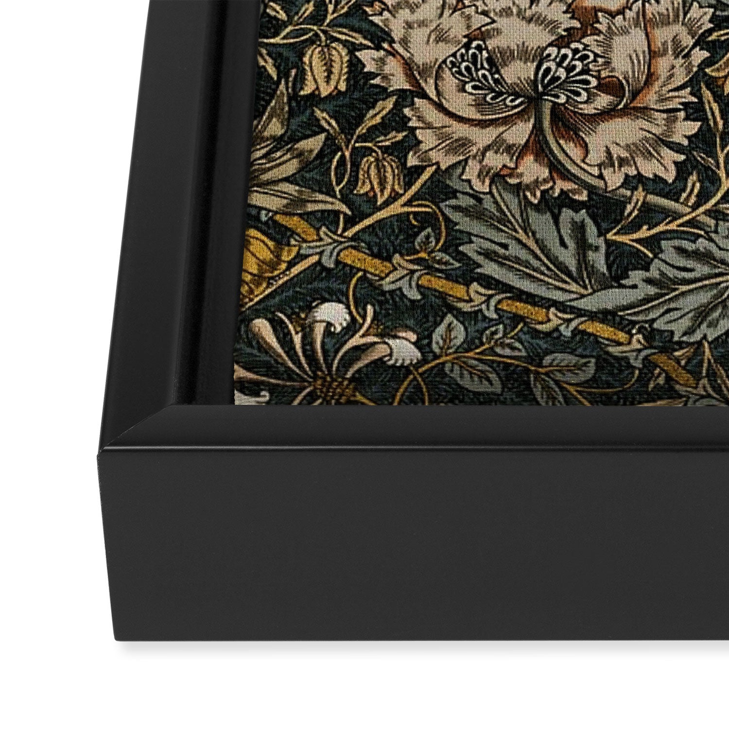 William Morris floral, honeysucklea Framed Canvas Print Gallery Image 3