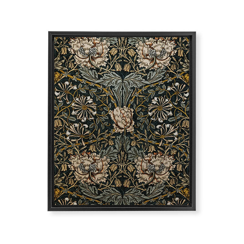 William Morris floral, honeysucklea Framed Canvas Print Gallery Image 8