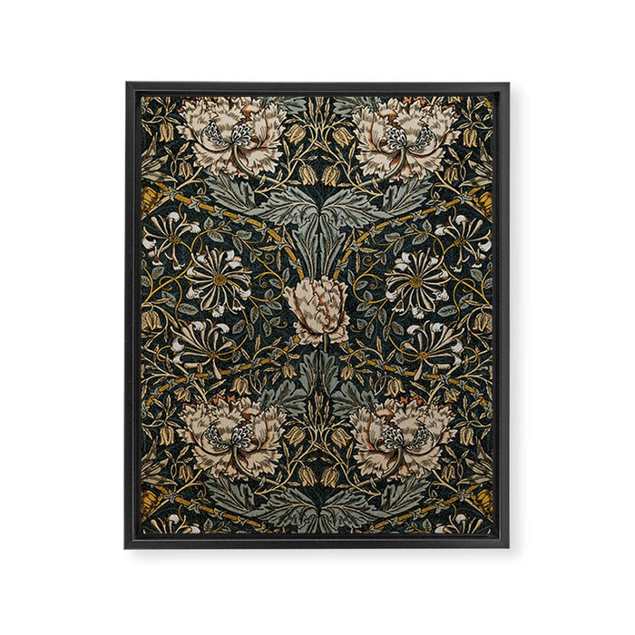 William Morris floral, honeysucklea Framed Canvas Print Gallery Image 1