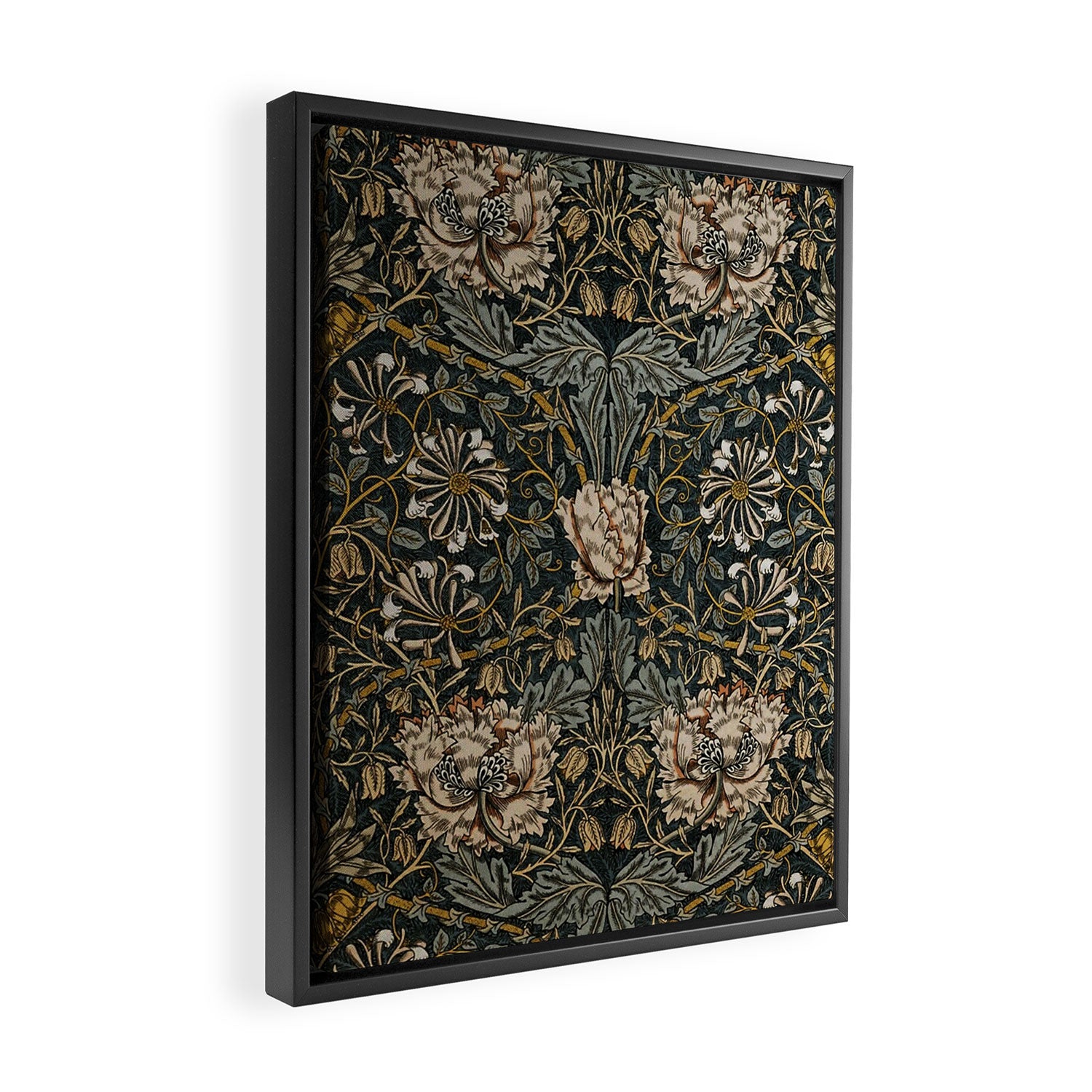 William Morris floral, honeysucklea Framed Canvas Print Gallery Image 2