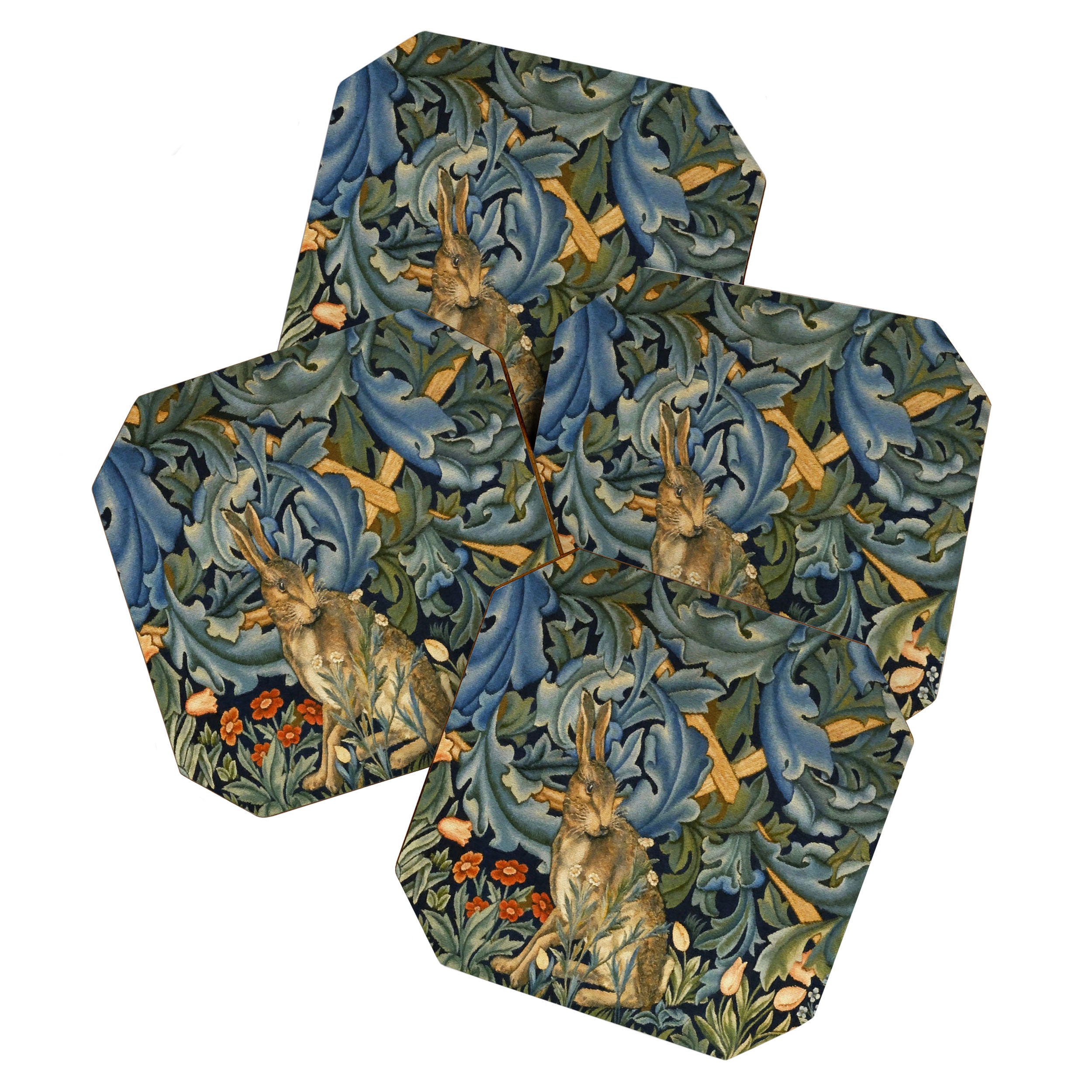William Morris Forest Rabbit , Morris Floral Coaster Gallery Image 1