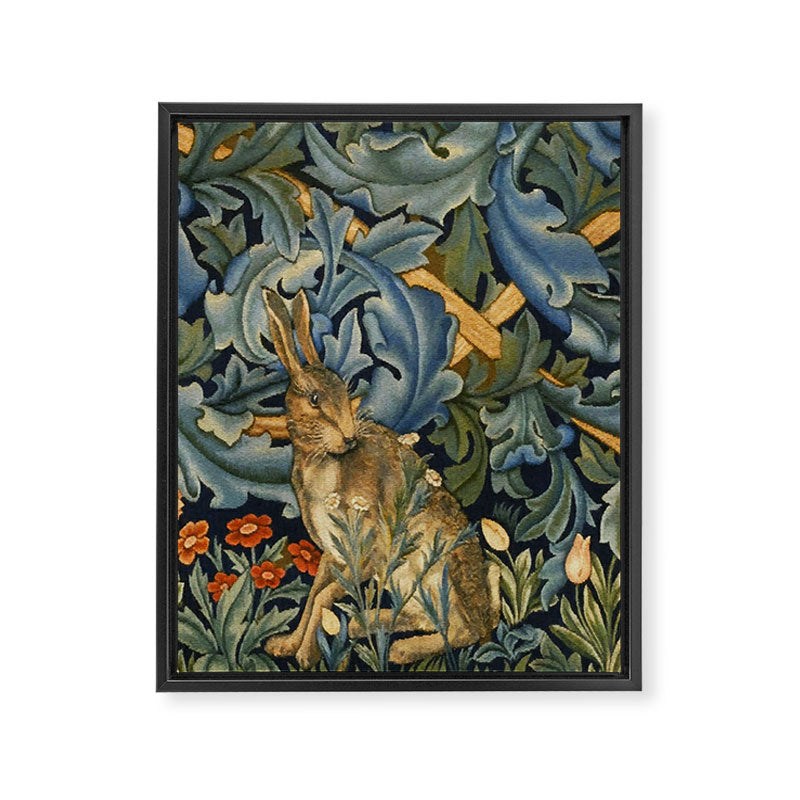 William Morris Forest Rabbit , Morris Floral Framed Canvas Print Gallery Image 8