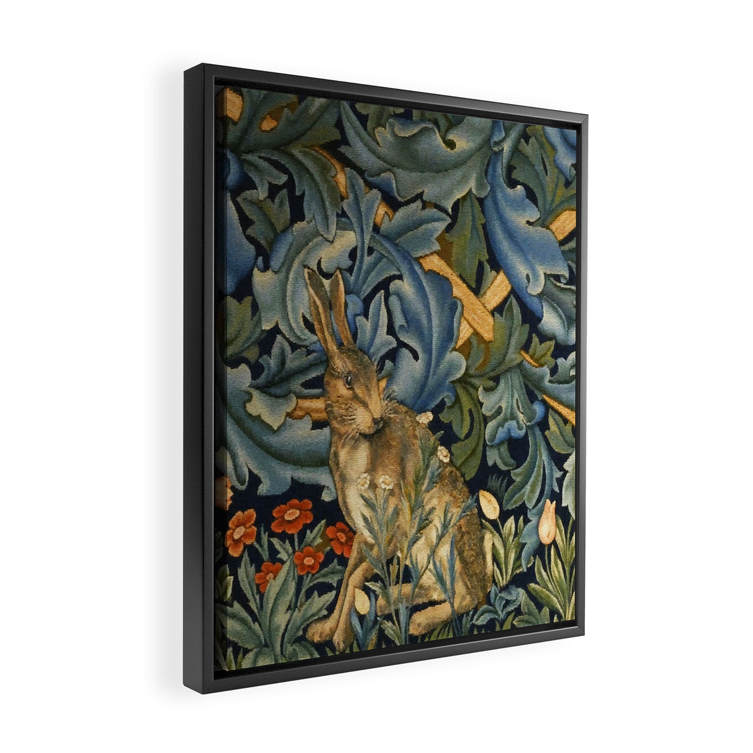 William Morris Forest Rabbit , Morris Floral Framed Canvas Print Gallery Image 2