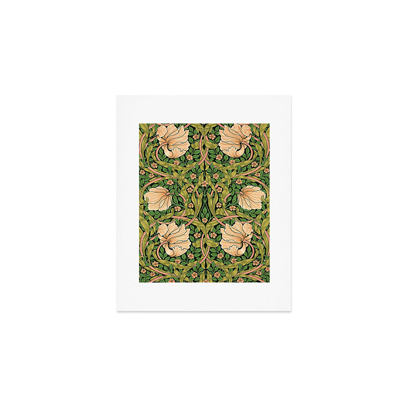 William Morris Pimpernel, green, William Morris floral design  Art Print Gallery Image 1