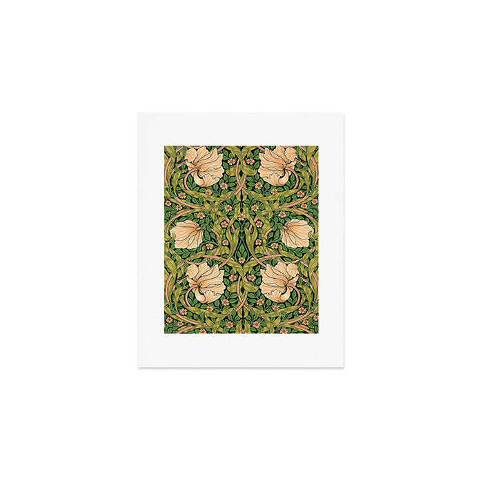 William Morris Pimpernel, green, William Morris floral design  Art Print Gallery Image 1