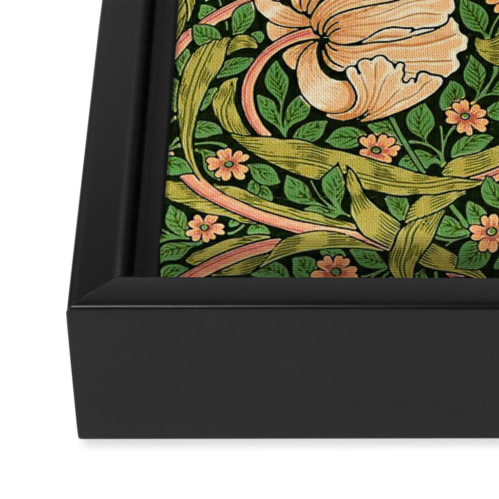 William Morris Pimpernel, green, William Morris floral design  Framed Canvas Print Gallery Image 3