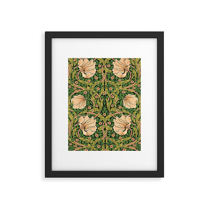 William Morris Pimpernel, green, William Morris floral design  Framed Art Print Gallery Image 6