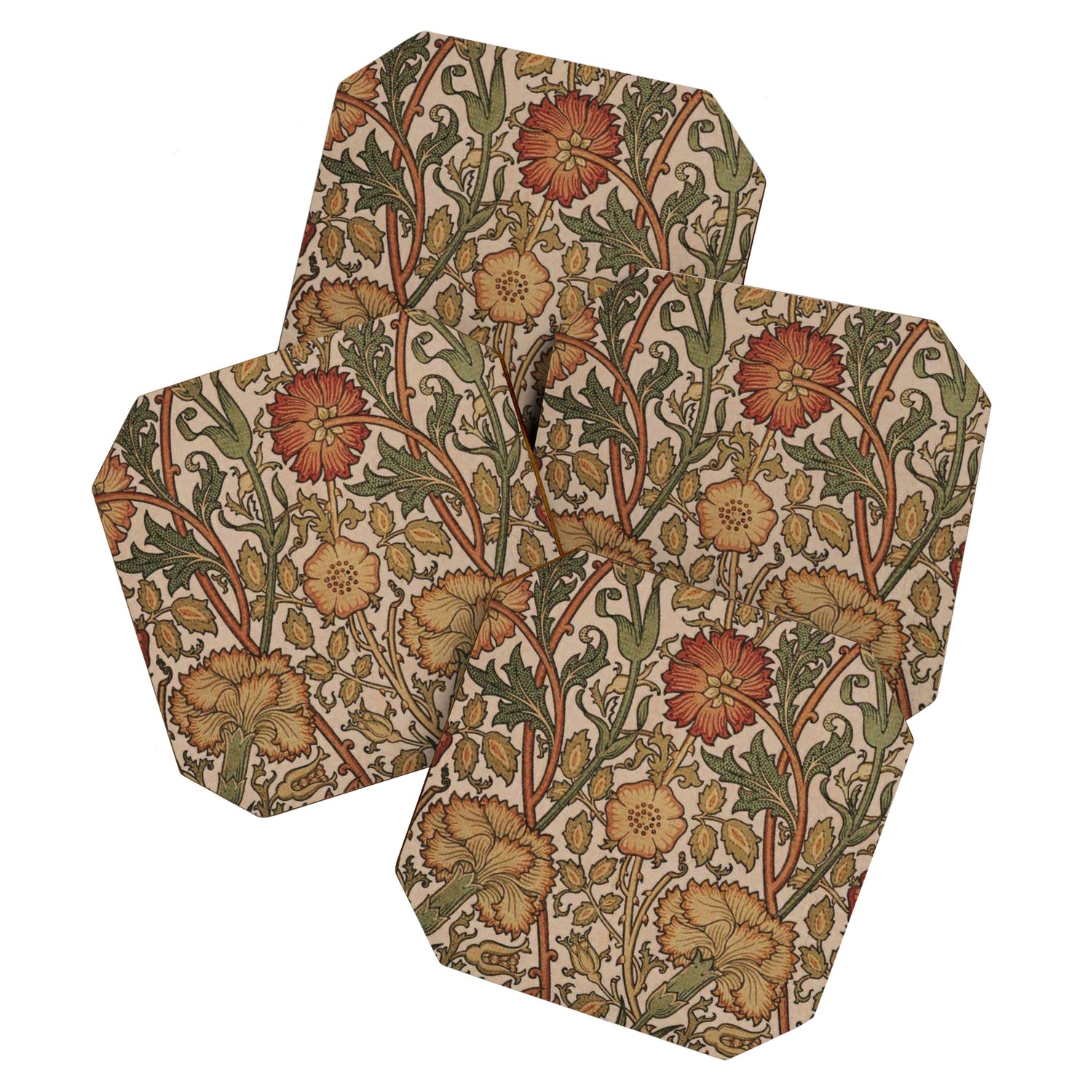 William Morris Rose and Rose, William Morris floral design  Coaster Gallery Image 1