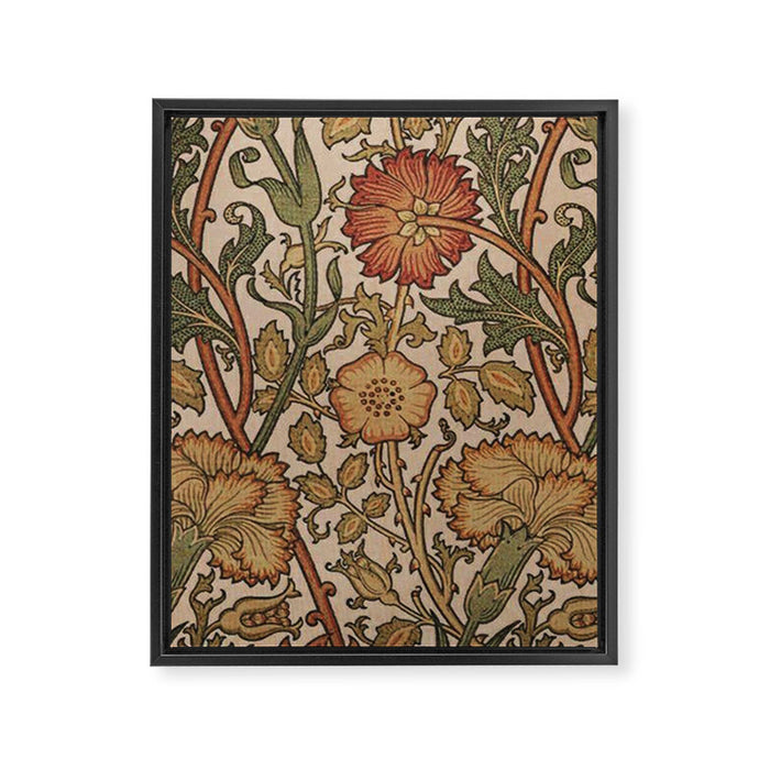 William Morris Rose and Rose, William Morris floral design  Framed Canvas Print Gallery Image 1
