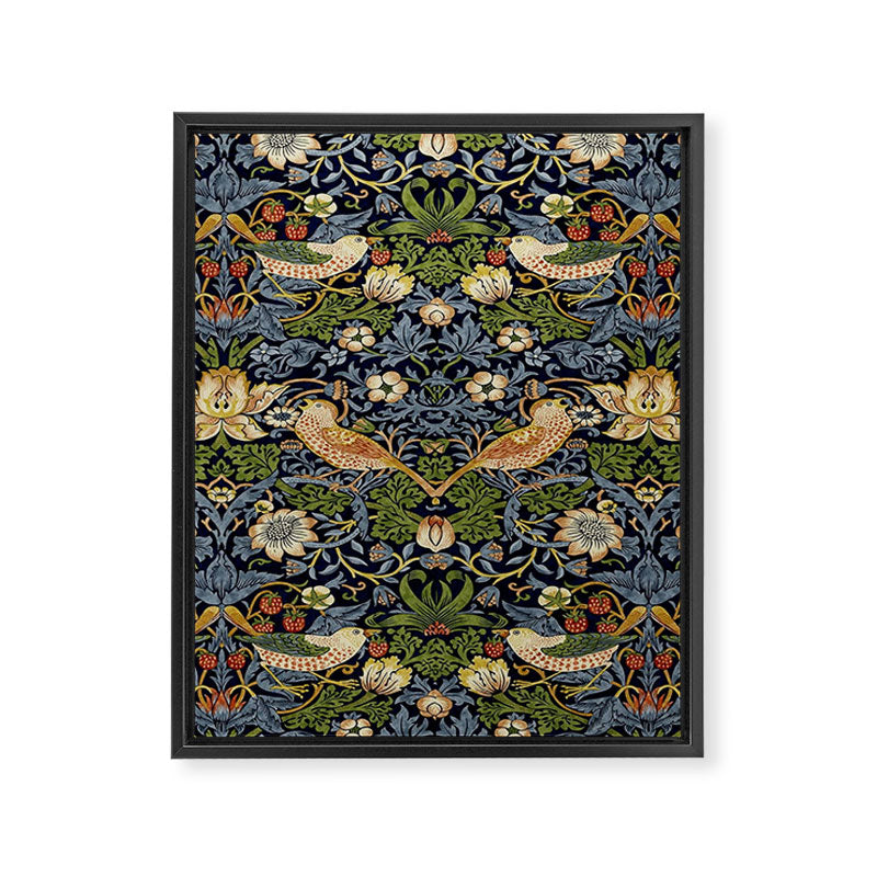 William Morris Strawberry Thief pattern Framed Canvas Print Gallery Image 8