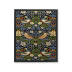 William Morris Strawberry Thief pattern Framed Canvas Print Gallery Image 8