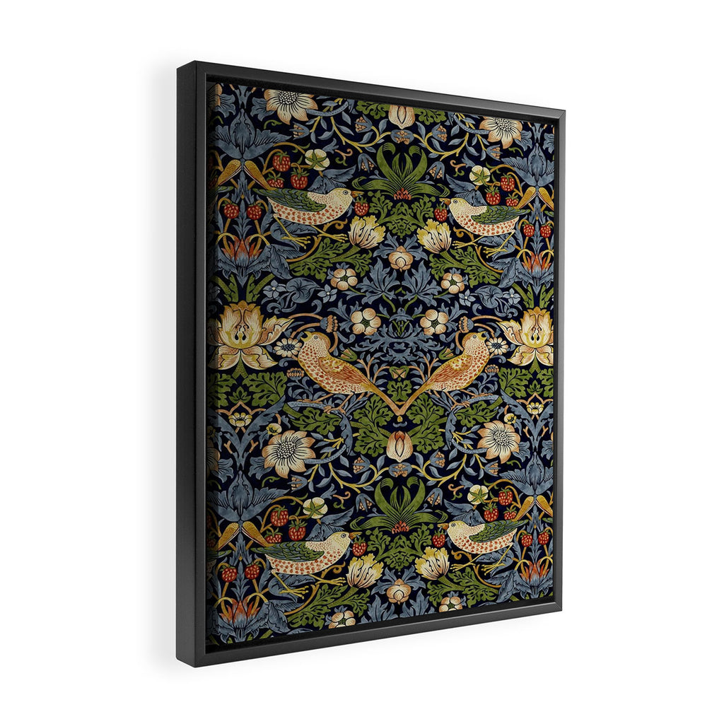 William Morris Strawberry Thief pattern Framed Canvas Print Gallery Image 2