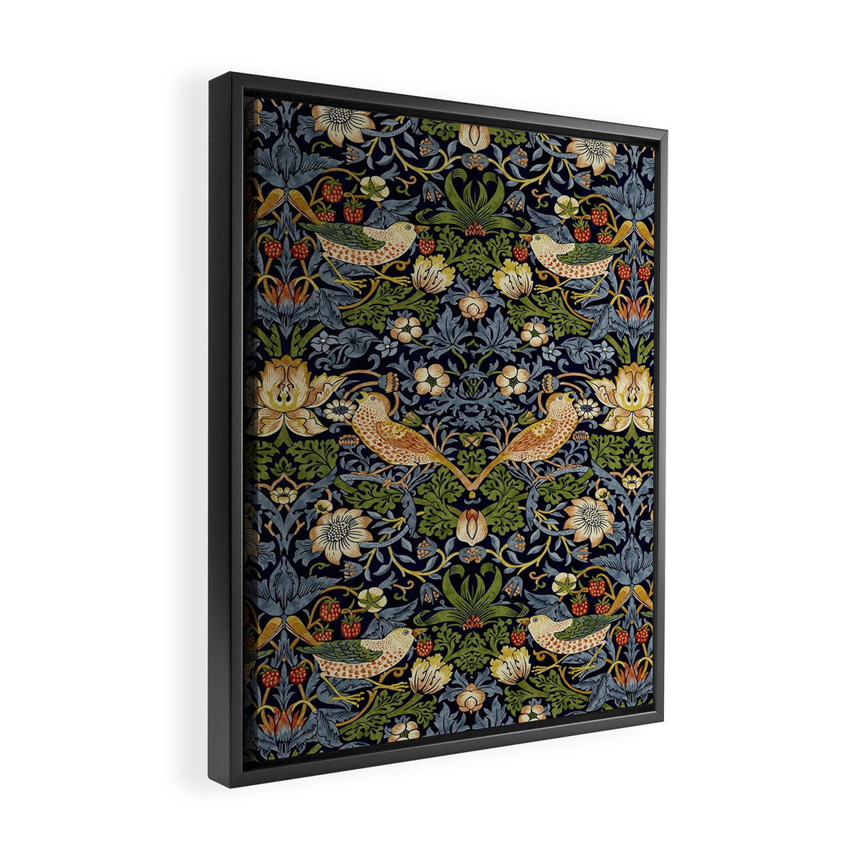 William Morris Strawberry Thief pattern Framed Canvas Print Gallery Image 2