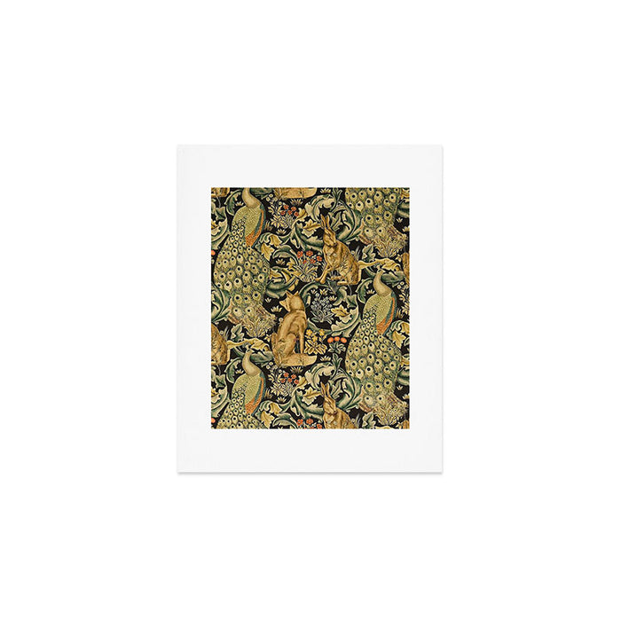 William Morris Teal Forest,peacock,birds Art Print Gallery Image 1