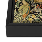 William Morris Teal Forest,peacock,birds Framed Canvas Print Gallery Image 3